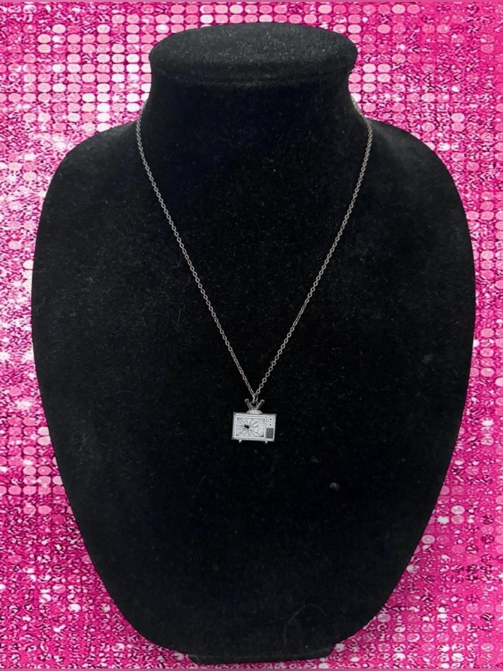 Broken TV Television Pendant Necklace